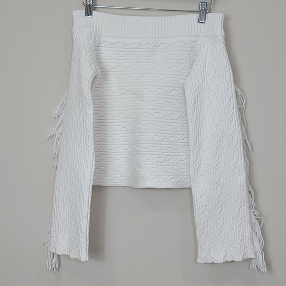 Rachel Roy Off The Shoulder Cropped Fringe Sweater - Picture 8 of 15